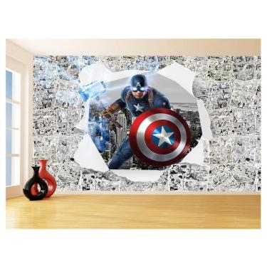 Imagem de Papel De Parede 3D Heróis Página Quadrinhos Hq 3,5M Nhma253