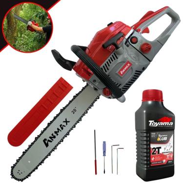 Imagem de Motosserra Profissional Anmax CS5800A À Gasolina 2T 58cc 3HP Alta Rotação e Performance Sabre 20`` Ideal Para Trabalhos Pesados + ÓLEO TOYAMA 2 TEMPOS