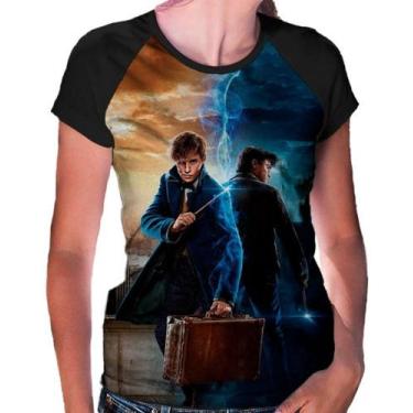 Imagem de Camiseta Raglan Baby Look Harry Potter Ref:406 - smoke, Preto, M