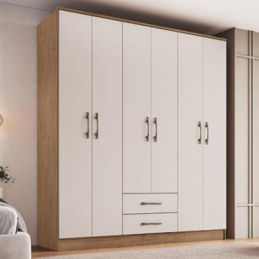 Imagem de Guarda-roupa 6 Portas 2 Gavetas Pequim - Móveis Castro