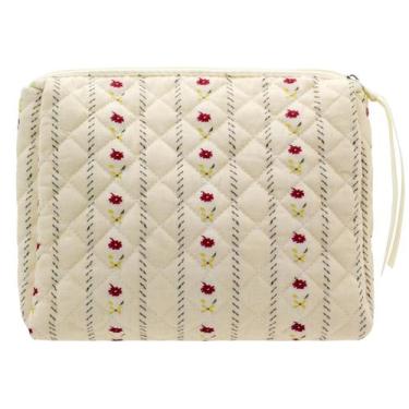 Imagem de Bolsa de maquiagem PAZIMIIK acolchoada vintage de viagem para mulheres