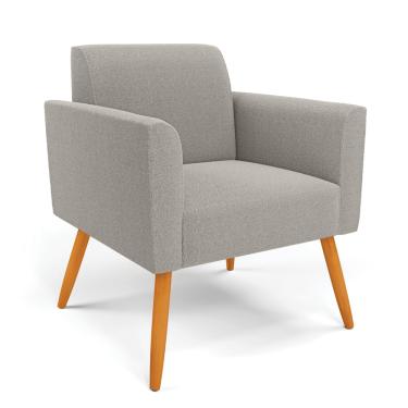 Imagem de Poltrona Sala Estar Pé Palito Castanho Marisa Bouclê Cinza D03 - D'Rossi