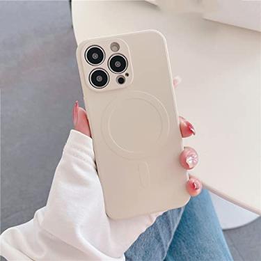 Imagem de Capa magnética de carregamento sem fio para iPhone 13 12 11 Pro Max XS Max XR X 7 8 Plus Capa de silicone líquido para proteção de câmera, T7, para iphone XS Max