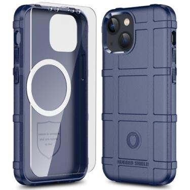 Imagem de LABILUS Rugged Shield Capa protetora tática magnética à prova de quedas de 2,4 m TPU grossa para MagSafe compatível com iPhone 13 mini (5,4 polegadas) - azul marinho