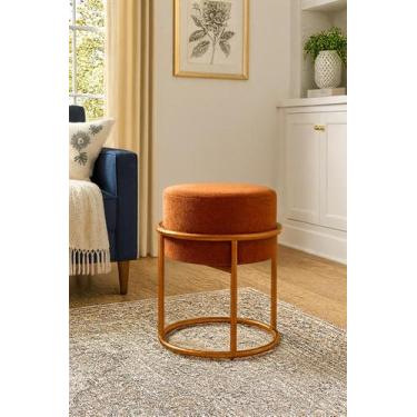 Imagem de 1 Puff banqueta redondo ferro decoração casa - PB, Terracota