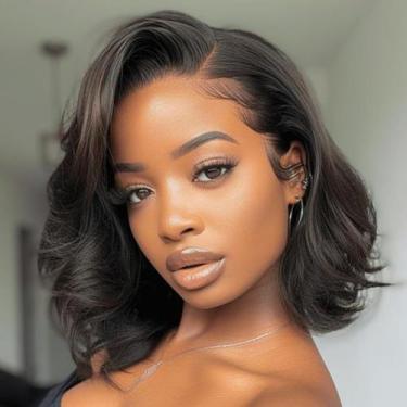 Imagem de Peruca UTIDE Body Wave Bob Human Hair HD Lace 35 cm 180% de densidade