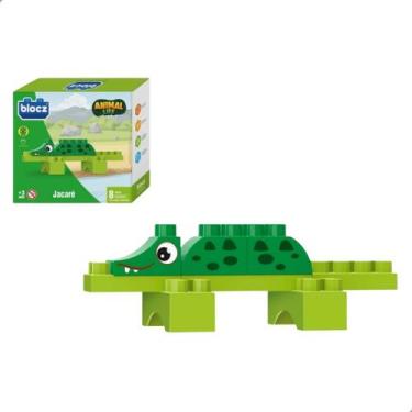 Imagem de Blocos de Montar Jacaré Safari Animal Life 8 Peças Blocz
