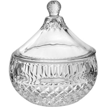 Imagem de Vaso Potiche Redondo Home&co Tampa Vidro 15x12x12 Bomboniere