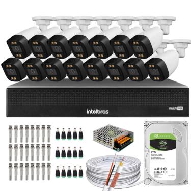 Imagem de Kit 15 Câmeras Full Color Dvr 1016-C Intelbras C/HD 1tb