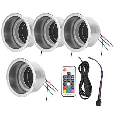 Imagem de Luqeeg 4 Peças Suporte para Copos de Barco, Suporte para Garrafas de Bebida Carro LED RGB DC 12V com Controle Remoto para Marinal RV Caminhão