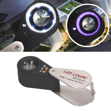 Imagem de Lupa de lupa para joalheiros 30X LED UV recarregável - Acogedor