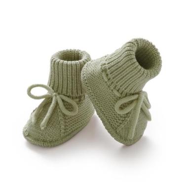 Imagem de Botas de bebê que imitam meias para bebês recém-nascidos, verde sálvia