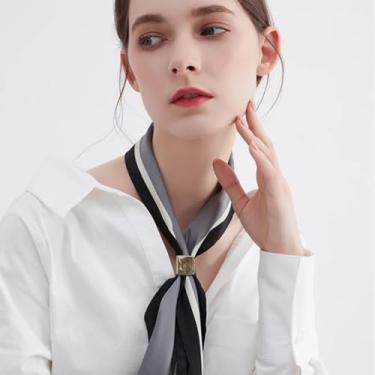 Imagem de Anel de cachecol de seda cubo com clipe de slides para mulheres, moda minimalista, exclusivo, fivela, prendedor de cachecóis, alfinete, camiseta, prendedor para o vestido lateral, acessórios de roupas