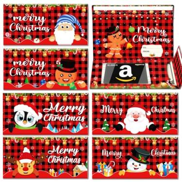 Imagem de Porta-cartões de Natal, pacote com 6, porta-dinheiro com zíper e janela de plástico transparente para dinheiro, cheque, bilhete ou cartão de presente, presentes engraçados para mulheres, homens e