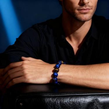 Imagem de 1 pulseira de pedra preciosa semipreciosa, olho de tigre e contas redondas elásticas, para roupas, vestido de festa (17,4 cm), One Size, Vidro, Sem Pedra Preciosa