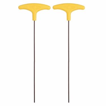 Imagem de HARFINGTON 2 chaves hexagonais com alça em T de 3 mm métrica S2 de aço extralongo braço amarelo chave em T plana chave hexagonal interna ferramenta de reparo para manutenção de automóveis domésticos