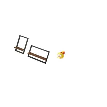 Imagem de Fenteer Prateleiras de Parede Flutuantes Rústicas Modernas em Madeira com Estatueta de Cobra em Resina, Decoração para Cozinha, Escritório, Sala de Jantar, Qu