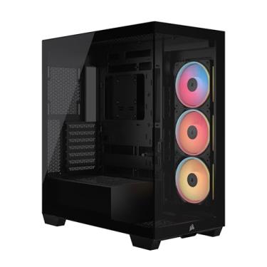 Imagem de Corsair Capa para PC de torre média 3500X LX-R RGB iCUE Link – 3x ventoinhas LX120-R RGB pré-instaladas, inclui hub de sistema iCUE Link, braço anti-queda GPU, serve para ventiladores de até 10 x 120