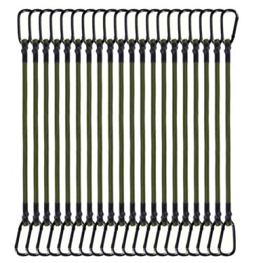 Imagem de Pacote com 20 cordas elásticas de 101,6 cm com mosquetão, tiras resistentes ao ar livre com ganchos, corda elástica de grau industrial de 90 kg para prender lonas, mochila, bagagem, barracas