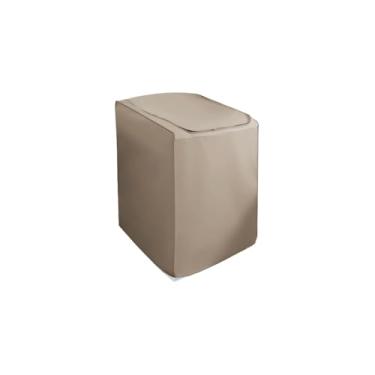 Imagem de Capa para Máquina de Lavar Roupas com Zíper, Abertura Superior, PVC Reforçado, Preta, Estampa Lavanderia, Tamanho G, 68x89x98cm