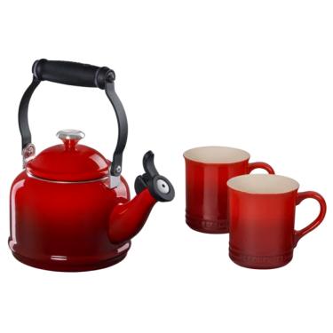 Imagem de SET LE CREUSET CHALEIRA DEMI 1,1L E 2 CANECAS SEATTLE 400ML VERMELHO 40103010605105