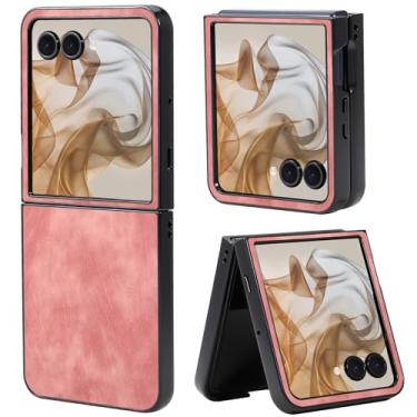 Imagem de Fourmor Capa protetora à prova de choque de couro PU vintage para Motorola Razr Ultra 2025 | Cobertura total | Design leve e antiimpressões digitais