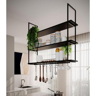 Imagem de Nicho De Teto Indústrial Denver 120cm Preto