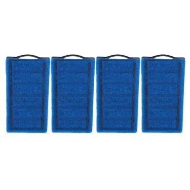 Imagem de Chiffonade 4 cartuchos de substituição de plástico PVC azul com dupla face com carvão ativado melhoram a qualidade da água para tanque de tartaruga