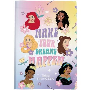 Imagem de Kit de Pastas Aba Elásticas, Dac, Plástica, Princesas, Sem Lombo, Pacote com 10