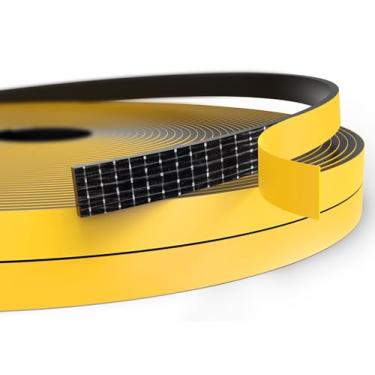 Imagem de Excluidor de rascunho para janelas de portas, fita de espuma autoadesiva, tira de vedação contra clima, para vedação de lacunas, 1/10.2 cm x 1/40.6 cm x 50 pés, preto