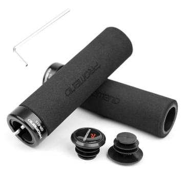 Imagem de Pegas de guidão de bicicleta, trava única de espuma na barra de alça de bicicleta macia confortável e antiderrapante para BMX, montanha, MTB, cruzador de praia, scooter, bicicleta dobrável (preto)