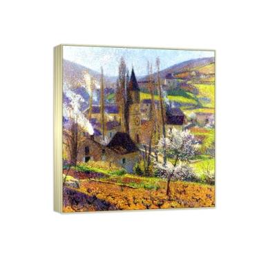 Imagem de Famosa imagem de paisagem de arte de parede - impressões em tela - pintura de moldura prateada para sala de estar banheiro decoração de casa 30 x 35 cm 12 x 13 pol