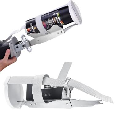 Imagem de Acessório de coqueteleira prata para serra alternativa – Misturador de lata de spray de aço inoxidável para latas de 5 a 10 cm – ferramenta de mistura rápida de tinta, manchas e verniz – tiras seguras