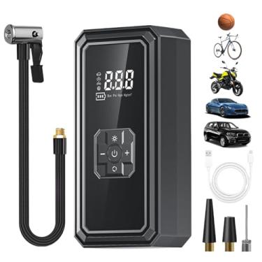 Imagem de Inflador de pneu de | Desligamento automático sem fio recarregável | Bomba de ar portátil para pneus de , para bolas de bicicleta, brinquedos infláveis, SUV, Sedan, acampamento, piscina