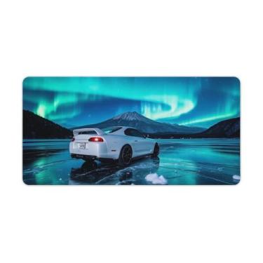 Imagem de HouLaiZhe JDM Classic SUP Carro Esportivo Aurora Snow Mountain Gaming Mouse Pads JDM Car Desk Pads Grandes Mousepads para Teclado Desktop Tapete de Computador 30 x 60 cm