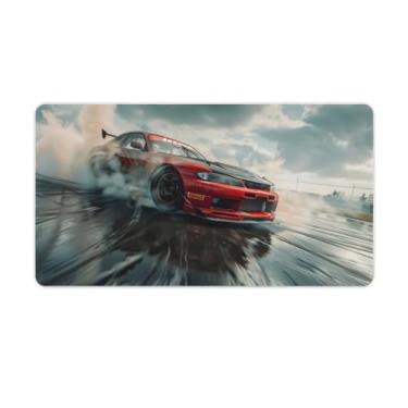 Imagem de HouLaiZhe Drift Car S15 JDM Smoke Large Gaming Mouse Pads Tapete de Mesa Base de Borracha Antiderrapante Laptop Acessórios de Computador Suprimentos Bloco de Escrita para Escritório Casa 40 X 75 cm