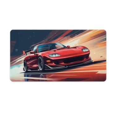 Imagem de Red Cool JDM Car Rx7 Speed Desk Table Pad Mouse Pad Antiderrapante Grande Material de Escritório Tapete de Mesa de Borracha Impermeável Tapete de Escrita para Escritório Jogo Casa 40X75 cm