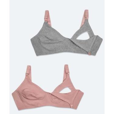 Imagem de Kit 2 Sutiãs Básicos Amamentação DelRio-14747, 44, Cinza, Rosa