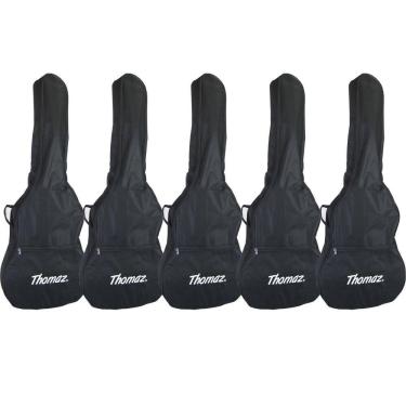 Imagem de Kit 5 Capas para Violão Clássico Acústico Preta Thomaz