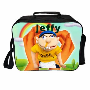 Imagem de Lancheira Jeffys Anime Tote, porta reutilizável à prova de vazamentos 27x21x12cm