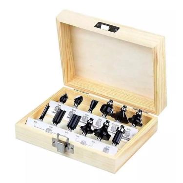 Imagem de Jogo De Fresas Tupia 15 Peças 8Mm Com Maleta