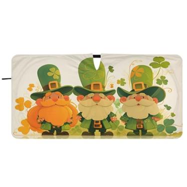 Imagem de CEBUGI Para-brisa de carro dobrável sombra de sol elementos do dia de São Patrício cortinas de janela de carro guarda-chuva para-brisa frontal para-sol para acessórios de carro bloqueador solar