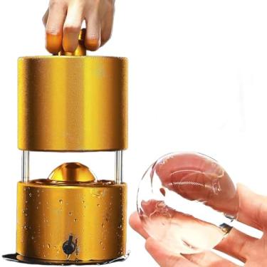Imagem de Prensa de bola de gelo, máquina de bola de gelo de 6,3 cm de diâmetro, derretimento lento, moldes de gelo esféricos para coquetéis frios, uísque, sem necessidade de energia, alumínio de grau