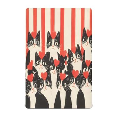 Imagem de STAYTOP Lençóis de berço de gato fofo para meninos e meninas, lençol com elástico para berço padrão e colchão infantil, lençol de microfibra supermacia 99 × 69 × 5 cm