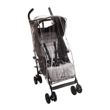 Imagem de Capa de Chuva para Carrinho de Bebê Universal com Ventilação, Material Transparente e Faixa Reflexiva – Proteção Contra Chuva, Vento e Poeira