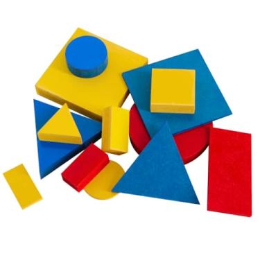 Imagem de Brinquedo Pedagógico Madeira Blocos Lógicos 48 Peças Carlu