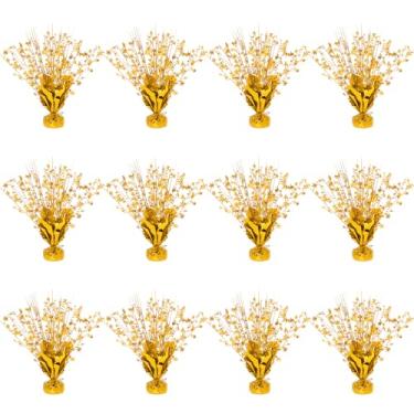 Imagem de 12 Pack Metallic Star Foil Spray Centerpieces for Table Decorations .Vibrant Color Party Decor for Birthday, Graduation, Anniversary, New Year's Eve (Gold)