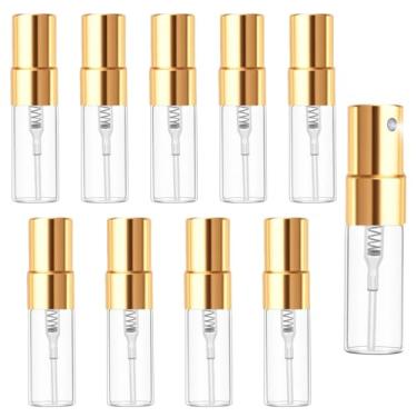 Imagem de KFHENSOMR 10 minifrascos de spray de 3 ml, frascos de perfume de vidro transparente, portátil, névoa fina, atomizador de perfume, recarregáveis, recipientes vazios para limpeza de óleos essenciais e