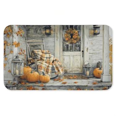 Imagem de Tapete de balanço rústico antifadiga para varanda de outono, tapete ergonômico acolchoado para cozinha e pé com suporte antiderrapante, tapete confortável ecológico, design da Creative Studio, 76 cm x