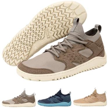 Imagem de HIKE Sierra Peak – Botas de caminhada descalço de corte médio – homens e mulheres | Sapatos de caminhada com bico largo de queda zero para terrenos acidentados | Botas naturais para uso ao ar livre